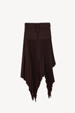 Espresso Pleated Asymmetrical Skirt