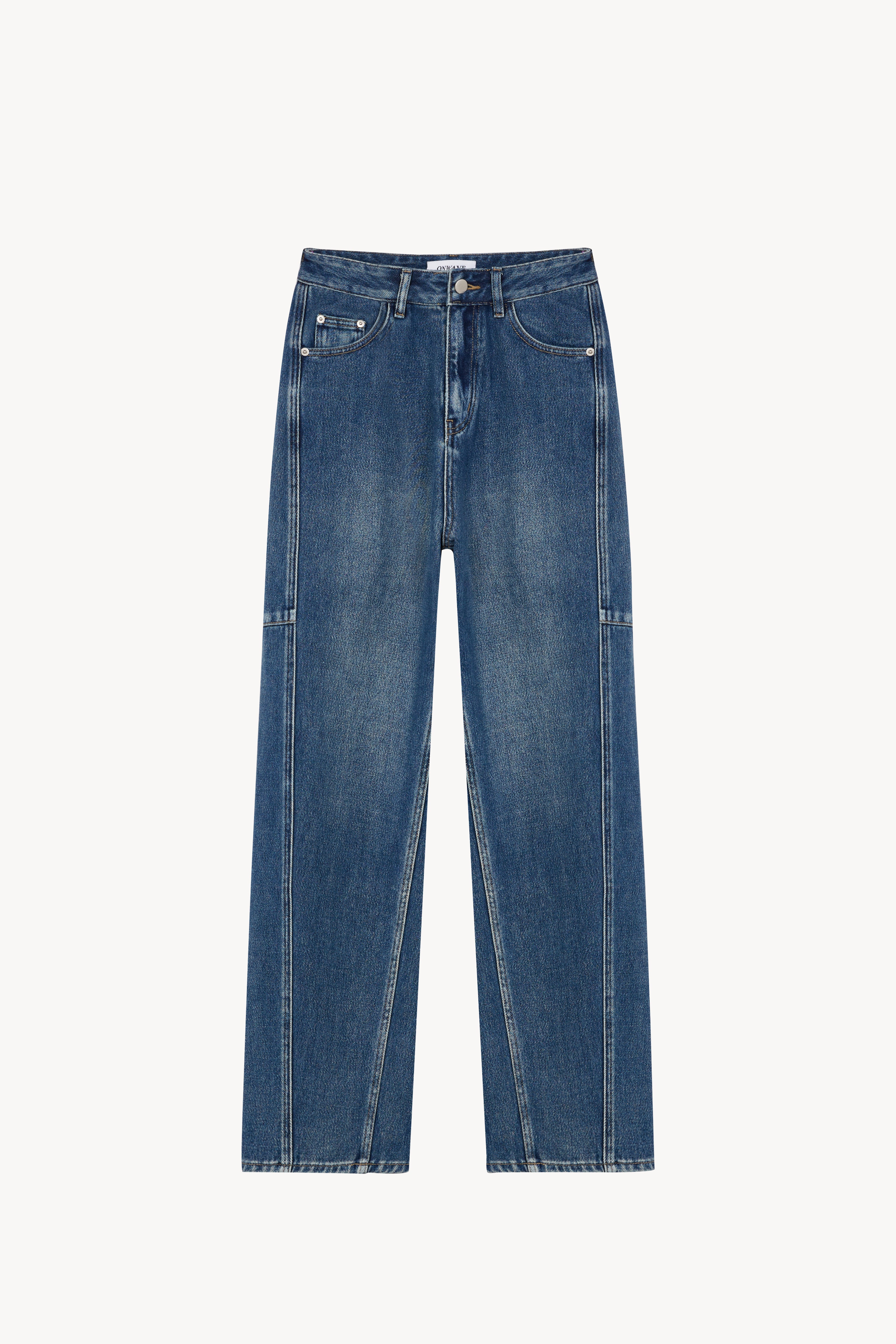 Sculpted Barrel-Leg Jeans