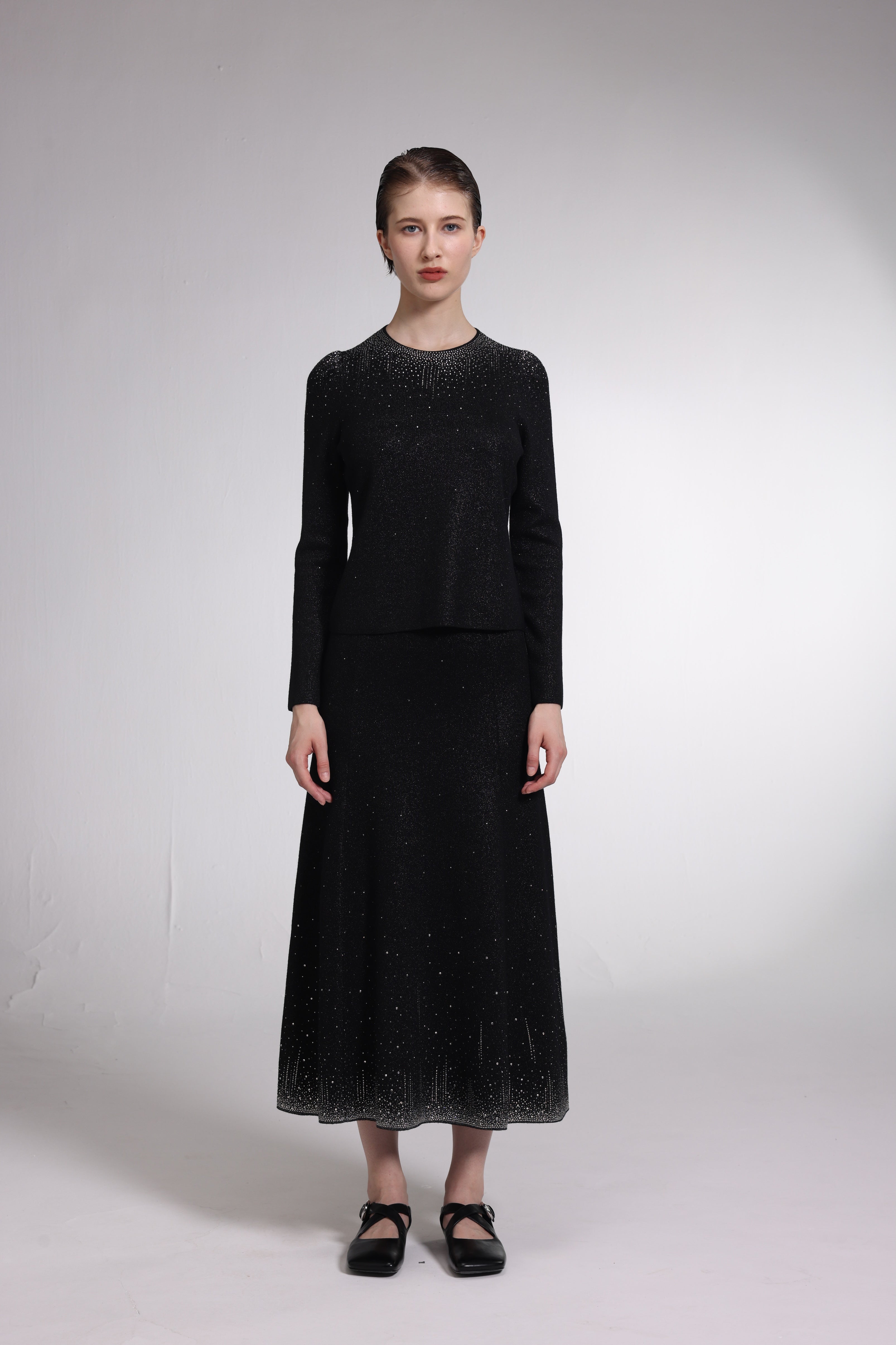 Starry black long sleeve sweater