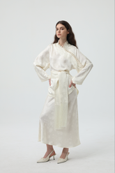 Handcrafted Tassel Jacquard Set Cream