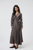 Smoke Brown Ruffle Dress