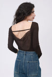 Espresso Draped-Back Top