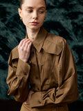 The Riviera Linen-Blend Arc Shirt Brown & Beige
