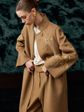 Bamboo embroidery cashmere over coat