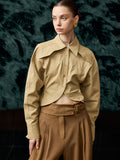 The Riviera Linen-Blend Arc Shirt Brown & Beige