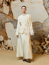 Ivory Floral-Embroidered Silk-Lined Blazer