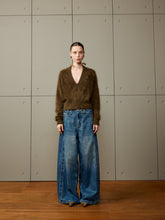 Olive Cashmere V-Neck Jumper