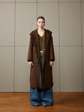 Mink Hood and Trim Brown Cashmere Coat