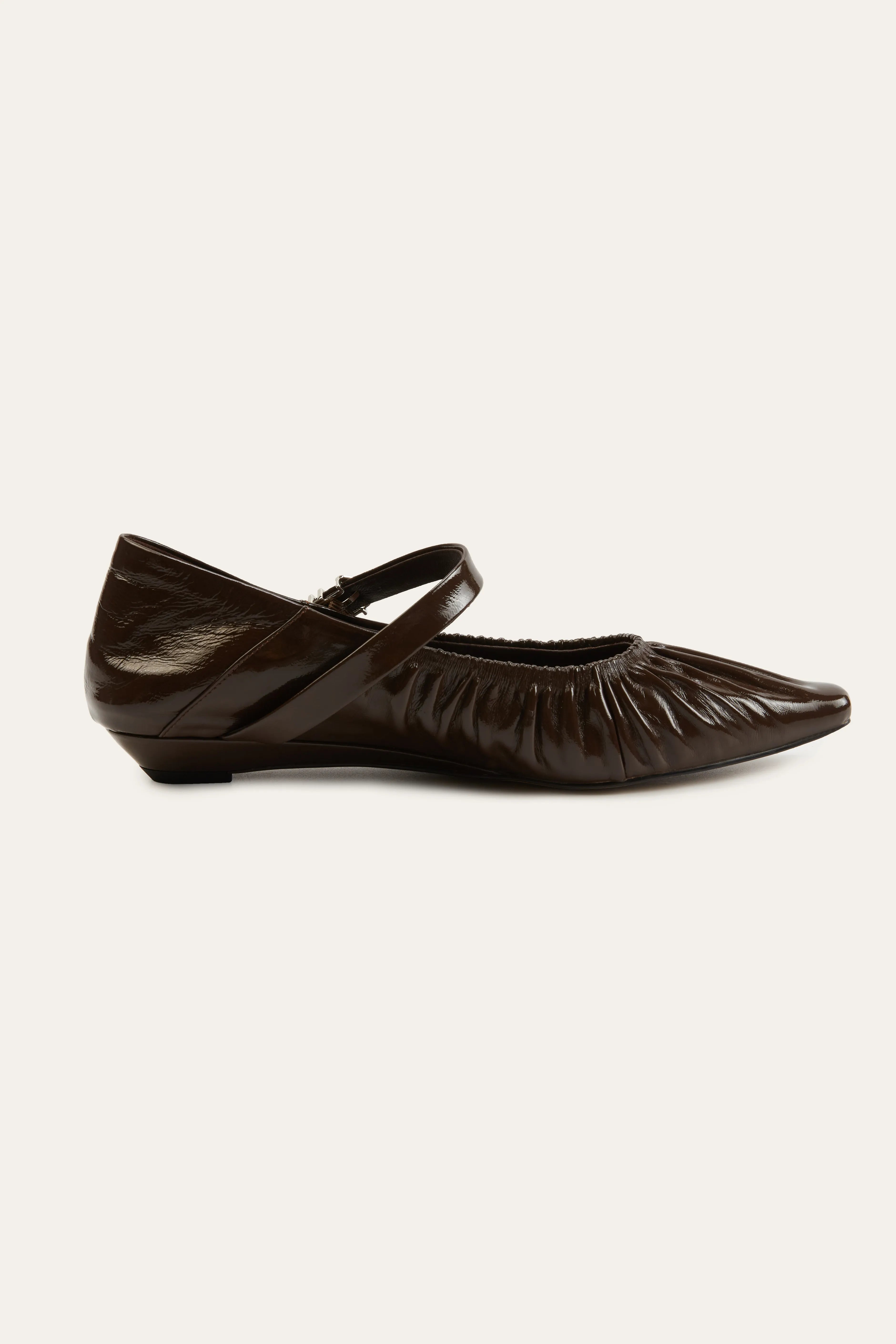Espresso Leather Strap Flats