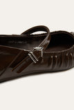 Espresso Leather Strap Flats