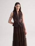 Checked Belt Vest