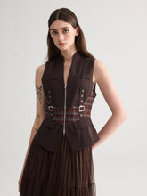 Checked Belt Vest