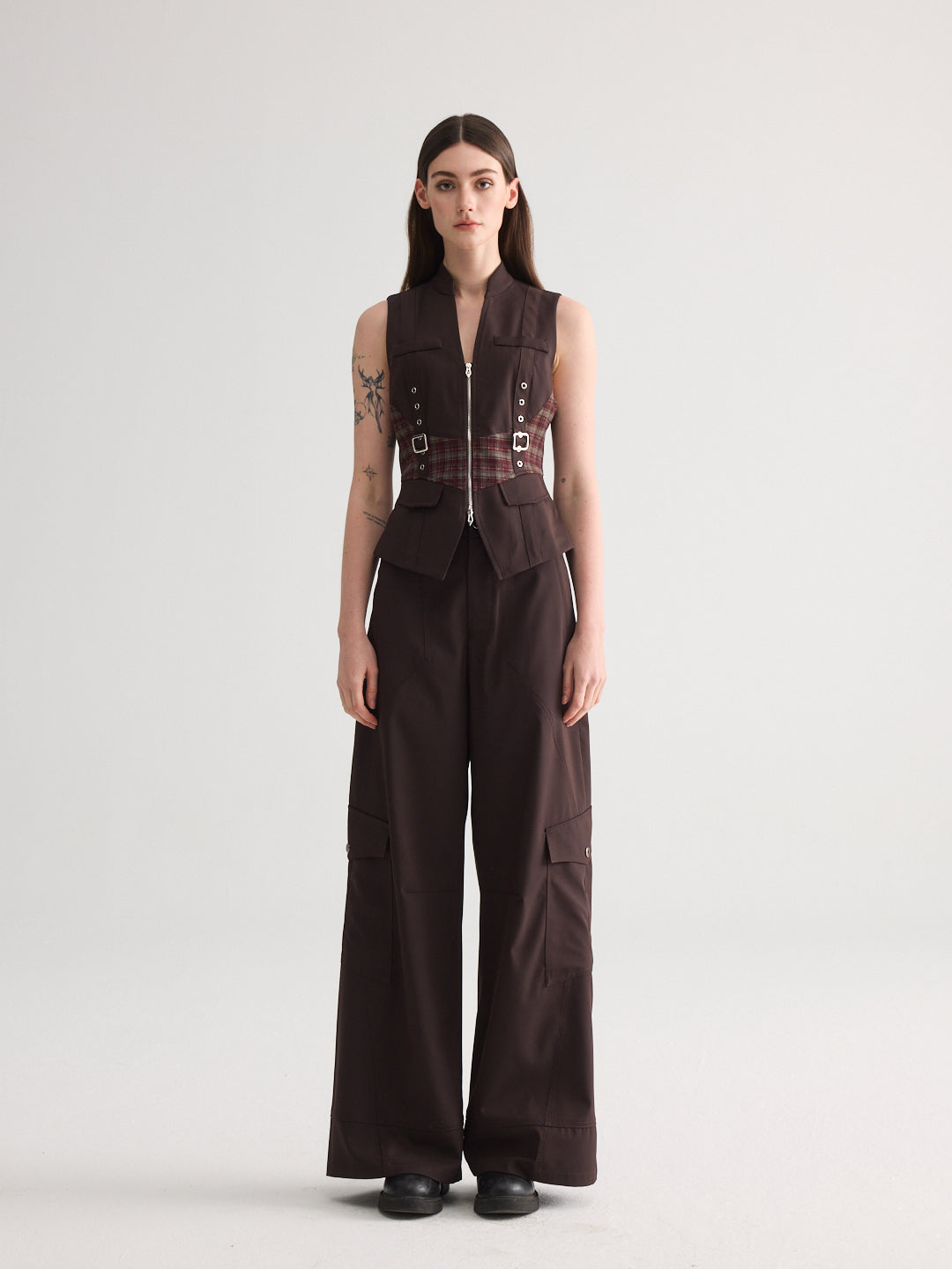 Exposed-Seam Cargo Trousers
