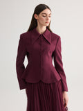 Rose Burgundy Collared Blazer