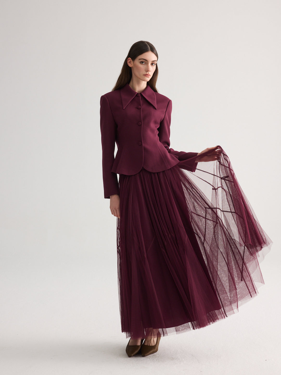 Rose Burgundy Skirt