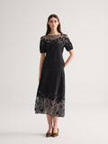 Black Blossom short sleeve knit Set