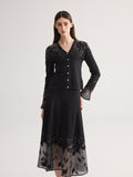 Black Blossom knit cardigan set
