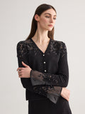 Black Blossom knit cardigan set