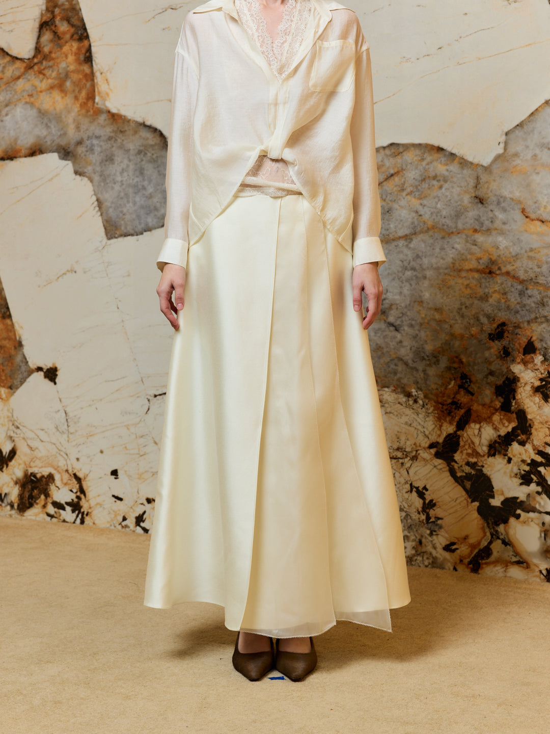 Cream Maxi Skirt