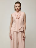 Pink Sleeveless Blouse and Trousers Set