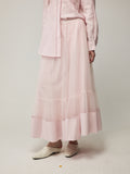 Pink Sheer Mesh Layered Skirt