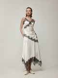 Cape-Style Acetate Lace Camisole and Lace Spliced Acetate Midi Dress Set