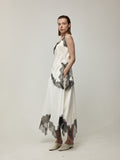 Cape-Style Acetate Lace Camisole and Lace Spliced Acetate Midi Dress Set