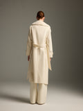Long Cream Mink Fur Coat