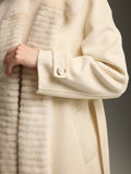 Long Cream Mink Fur Coat