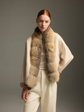 Beige Fox Wool-Cashmere Sculpted Jacket