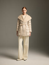 Detachable Wool-Silk Scarf Short Down Jacket