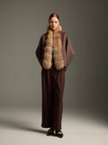 Chocolate Fox Fur Cashmere Sculpted Jacket