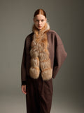 Chocolate Fox Fur Cashmere Sculpted Jacket