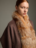 Chocolate Fox Fur Cashmere Sculpted Jacket