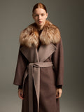 Chocolate Fox Fur Long Coat