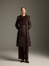 Detachable Wool Hooded Long Down Jacket