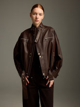 Espresso Brown Lambskin Biker Jacket