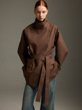 Belted High-Collar Utility Jacket