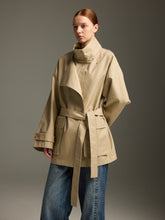 Belted High-Collar Utility Trench Jacket