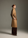 Lambskin waterproof long trench coat