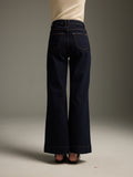 High-Waist Flared Dark Indigo Jeans