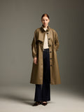 Olive Green Lambskin Trench Coat