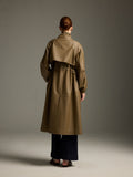 Olive Green Lambskin Trench Coat