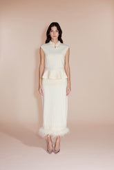Stellar Feather Knit set in Cream