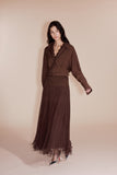 Brown loop maxi skirt
