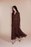 Brown loop maxi skirt