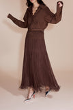Brown loop maxi skirt