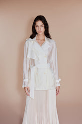 White Silky Trench
