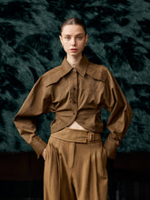 The Riviera Linen-Blend Arc Shirt Brown & Beige
