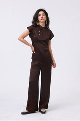 Chocolate Brown Oriental Set with Natural Tiger Eye Detailing